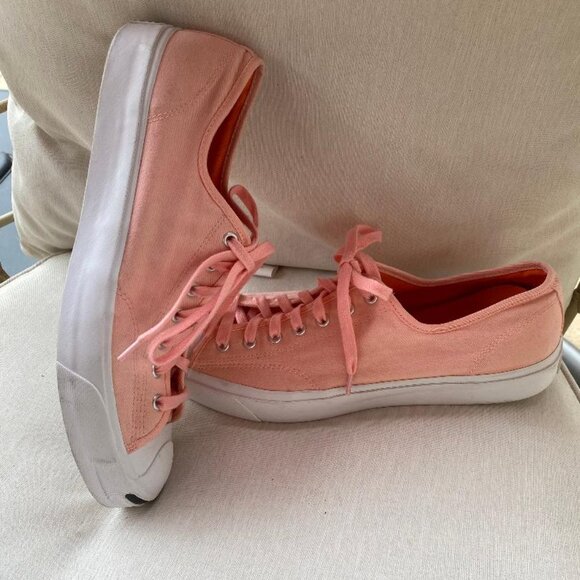 Converse Jack Purcell Sneakers Men's 13 Women's 14.5 Pink Canvas Low Top Lace Up - Picture 2 of 8